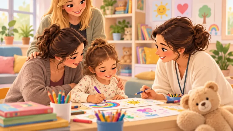 ena paidi pou zografizei ena ouranio toxo, perivallomeno apo anthropous pou tou prosferoun agapi, frontida kai stirixi